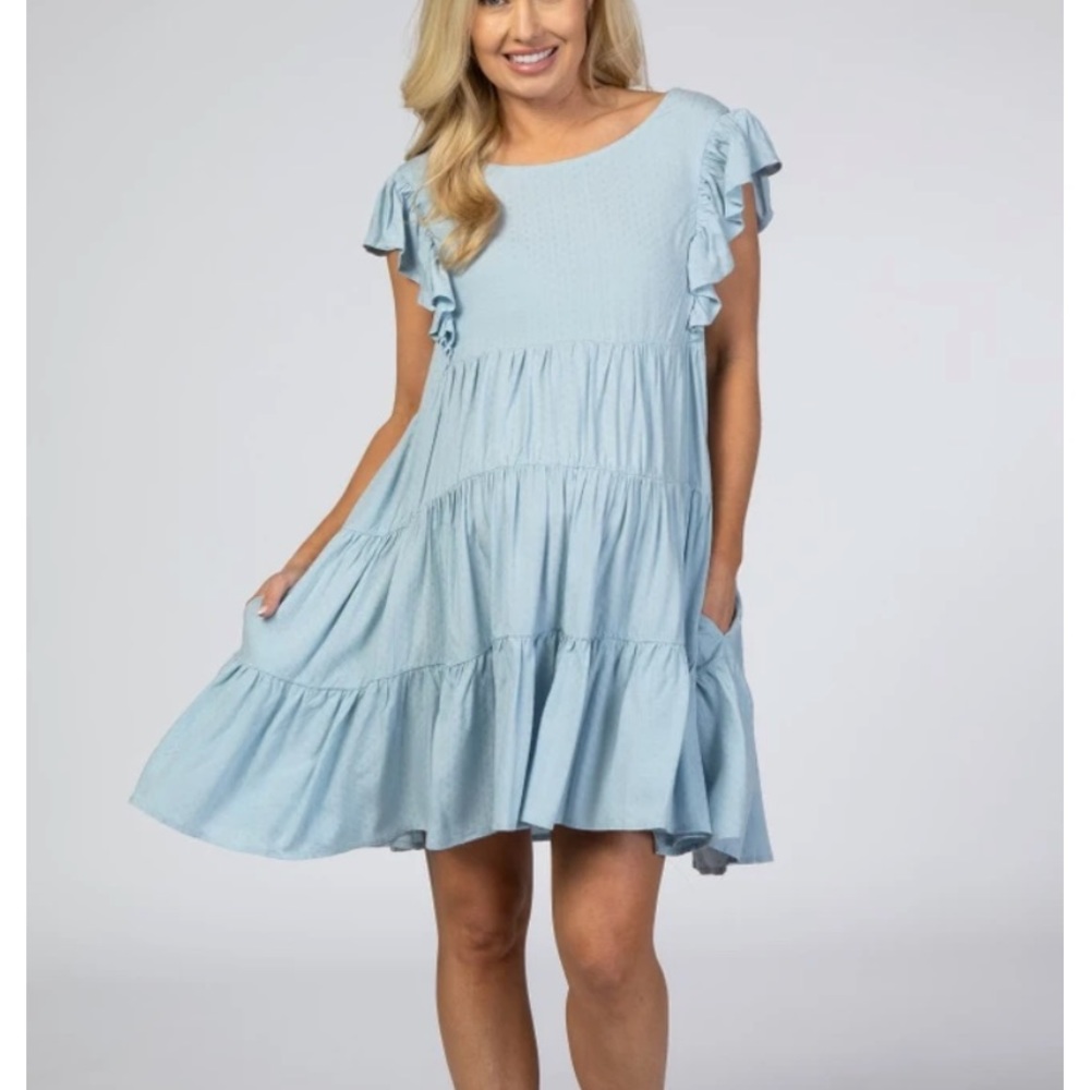 ✨ HOST PICK ✨ Tiered Swiss dot Pinkblush Maternity dress - Picture 1 of 6